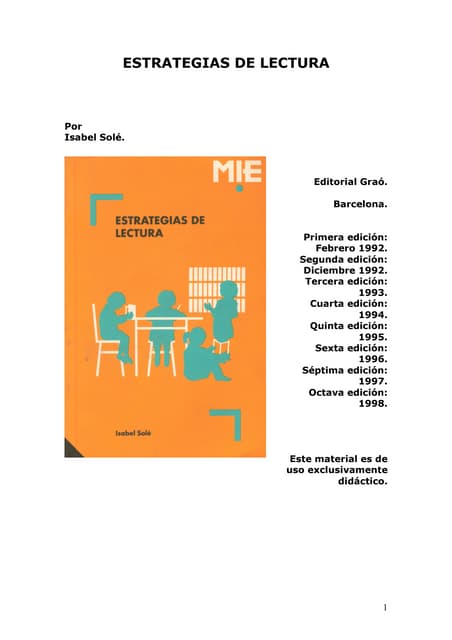 Estrategias De Leitura Isabel Sole Pdf